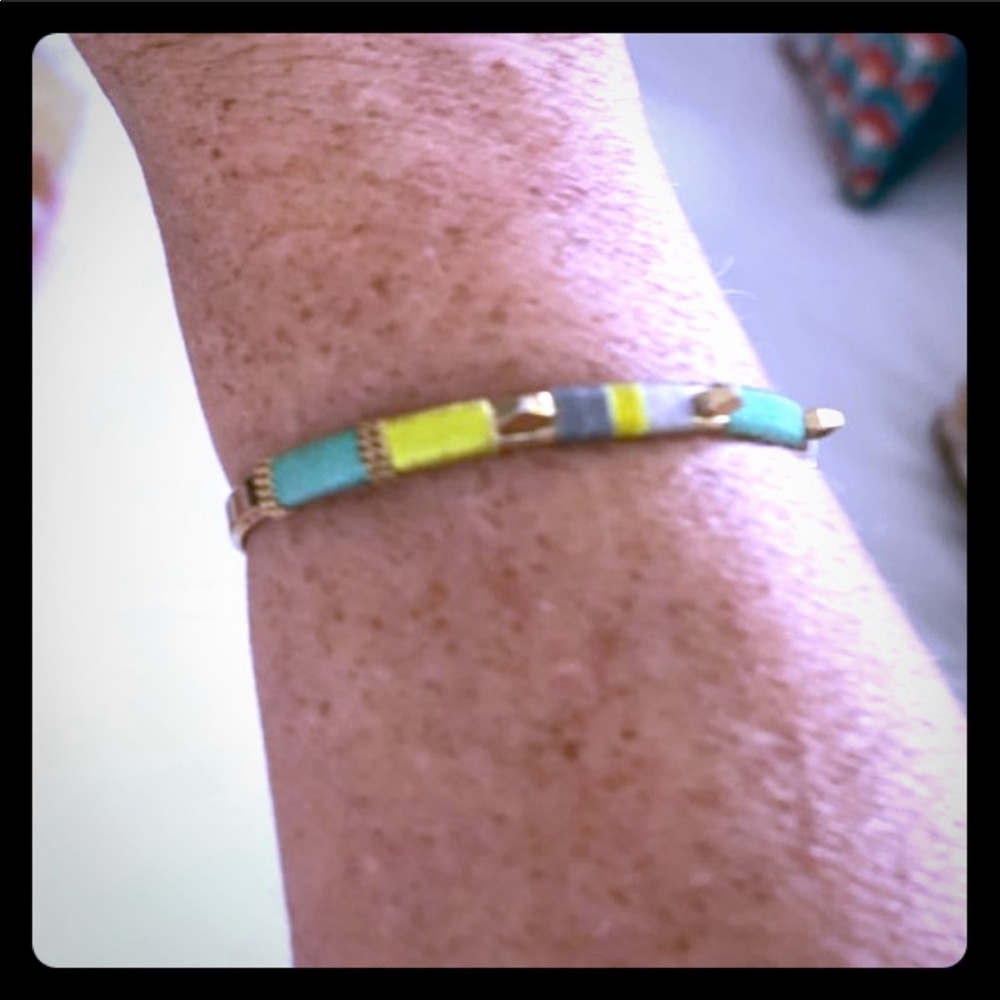 Stella & dot gold bracelet teal jewelry accessorie